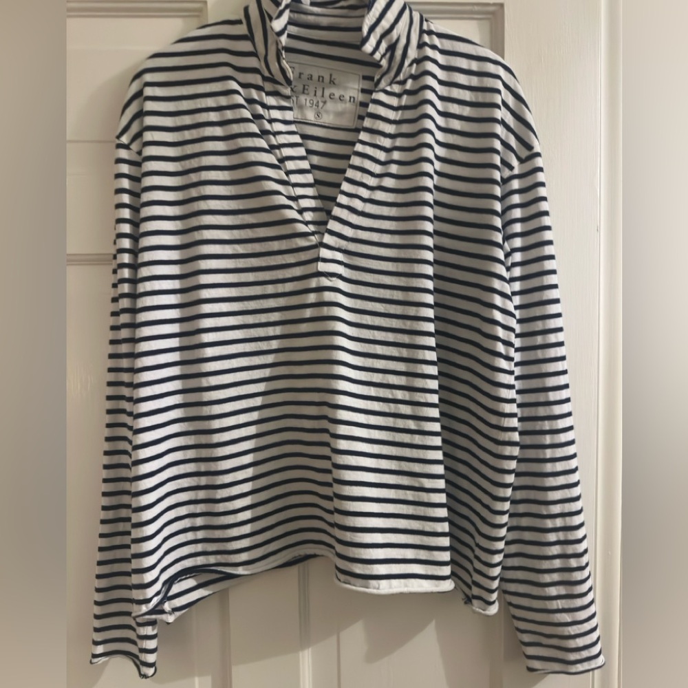 Frank & Eileen Black and White Striped Shirt